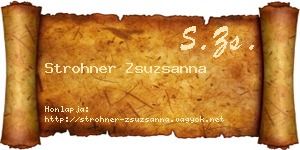 Strohner Zsuzsanna névjegykártya